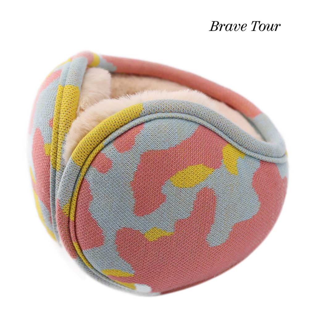 Brave Tour Unisex Earmuffs Simple Camouflage Earmuffs Lined Compact Winter Warm Earmuffs Camou-pink